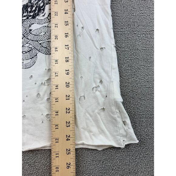H&M Divided Skull T‎ Shirt Woman's Small White Rock And Roll Snakes Graphic T - Picture 6 of 9